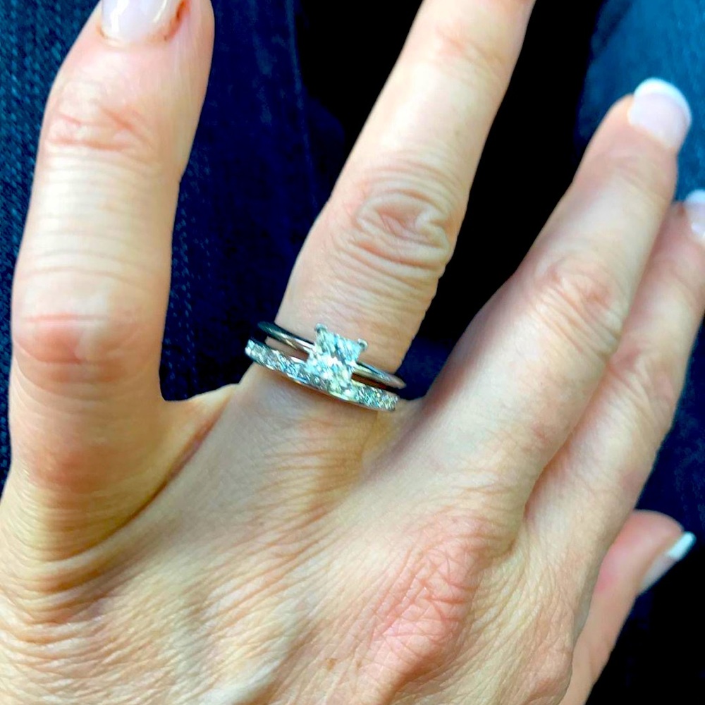 Tiffany and Co. Almost Flawless Diamond Ring Set- Original Tiffany and Co. Box